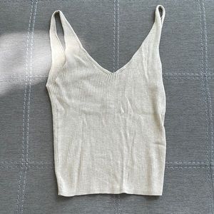 Tan cotton rubbed tank top.